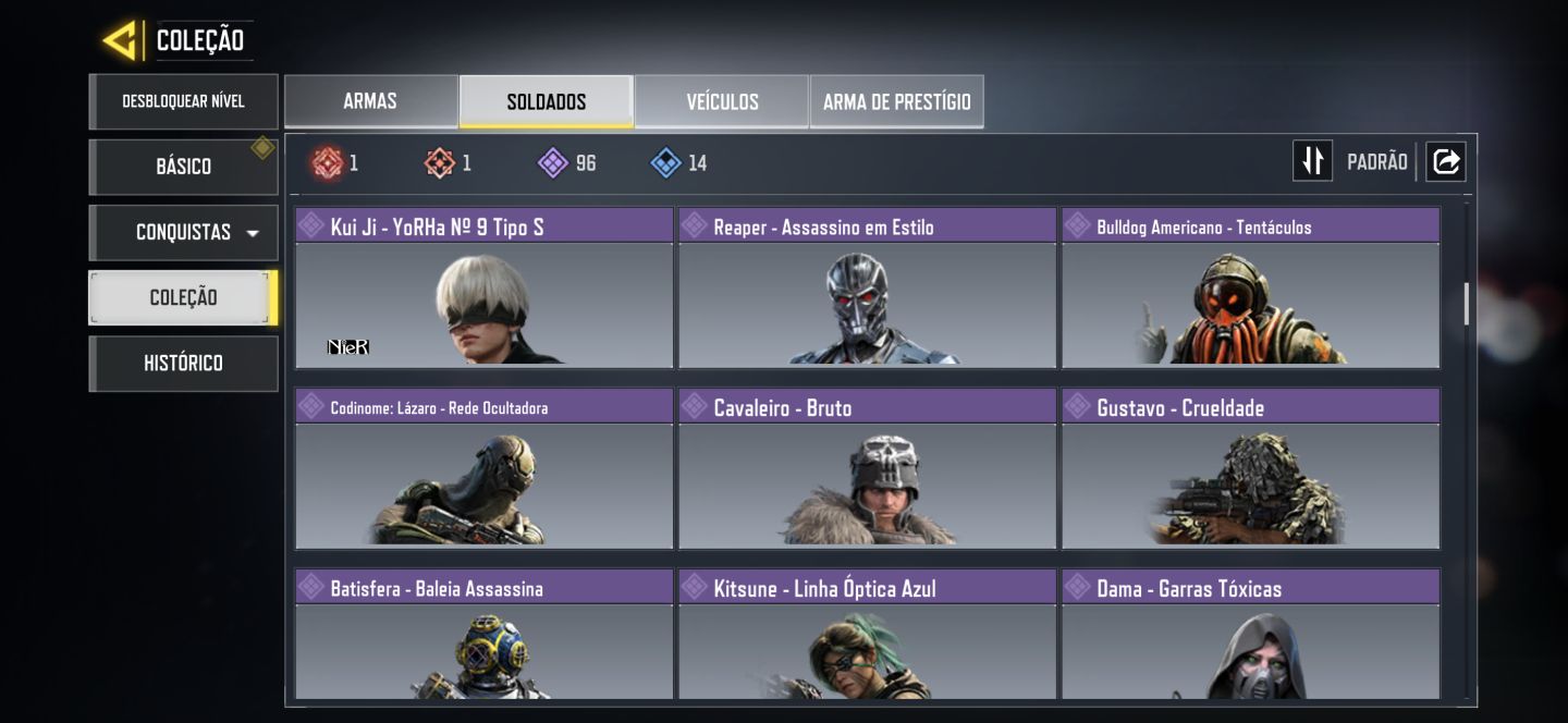 Conta call of duty mobile com personagem e armas mítica