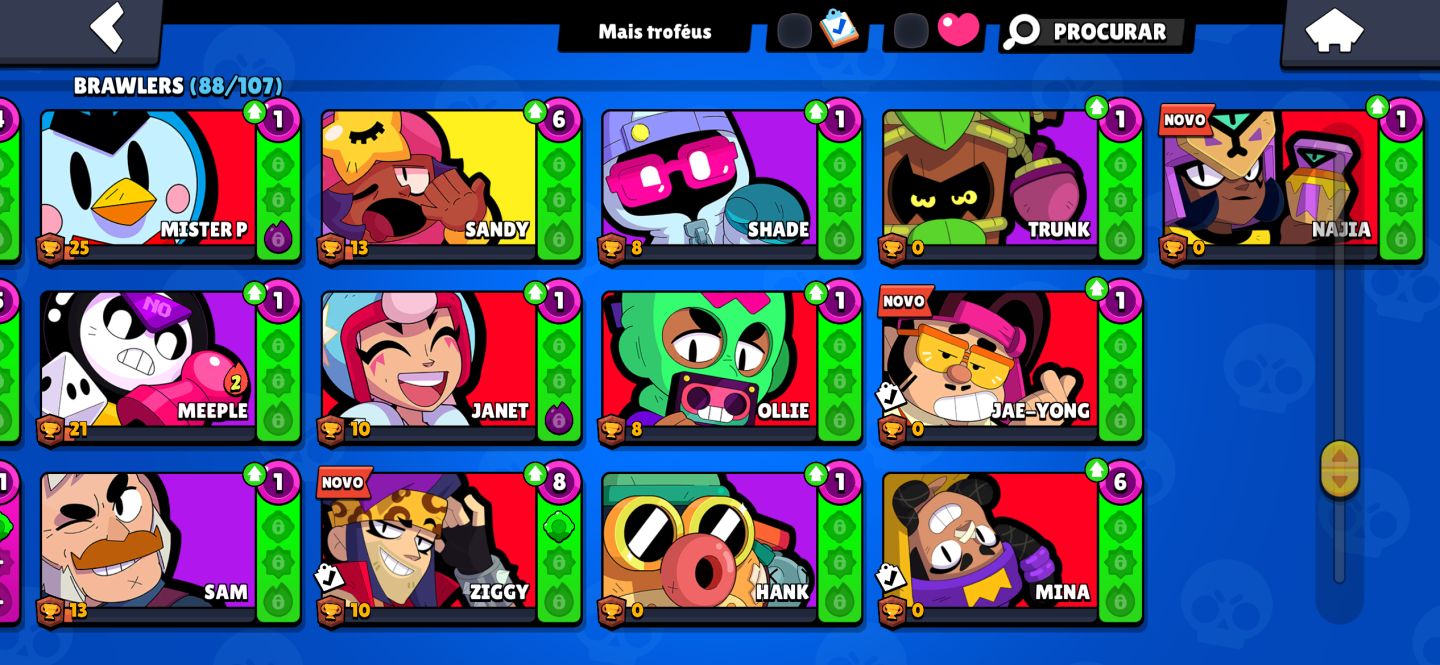 Conta brawl star 20k troféu 9 lendários 1 ultra