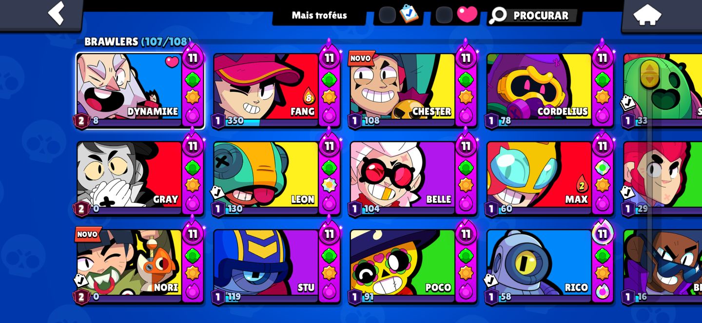 BRAWL STARS 52K TROFÉUS | 107 BRAWLERS | 43 MAX | 849 GEMAS + SKINS EXCLUSIVA