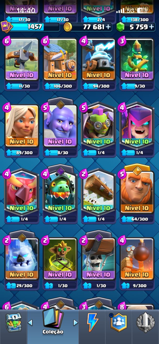 CONTA DE CLASH ROYALE COM EMBLEMA DE 10 ANOS+10K DE TROFÉU+9CARTA EVO+5K DE GEMA