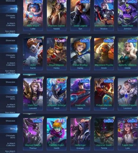 EMBLEMA MÁXIMO COMPLETO - 193 SKINS - KOF KARINA - PRIME BEATRIX - SAINTSEIYA
