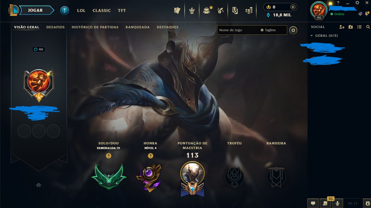 CONTA ESMERALDA LOL PRA SAIR RAPIDO todos os dados podem ser alterados !!!