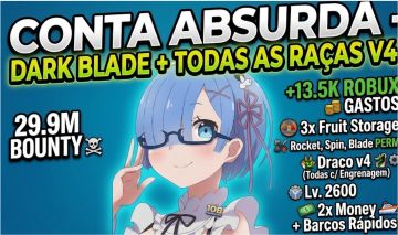 BLOX FRUITS 29.9M BOUNTY | DARK BLADE + TODAS V4 | +13K ROBUX GASTOS (PROMOÇÃO)