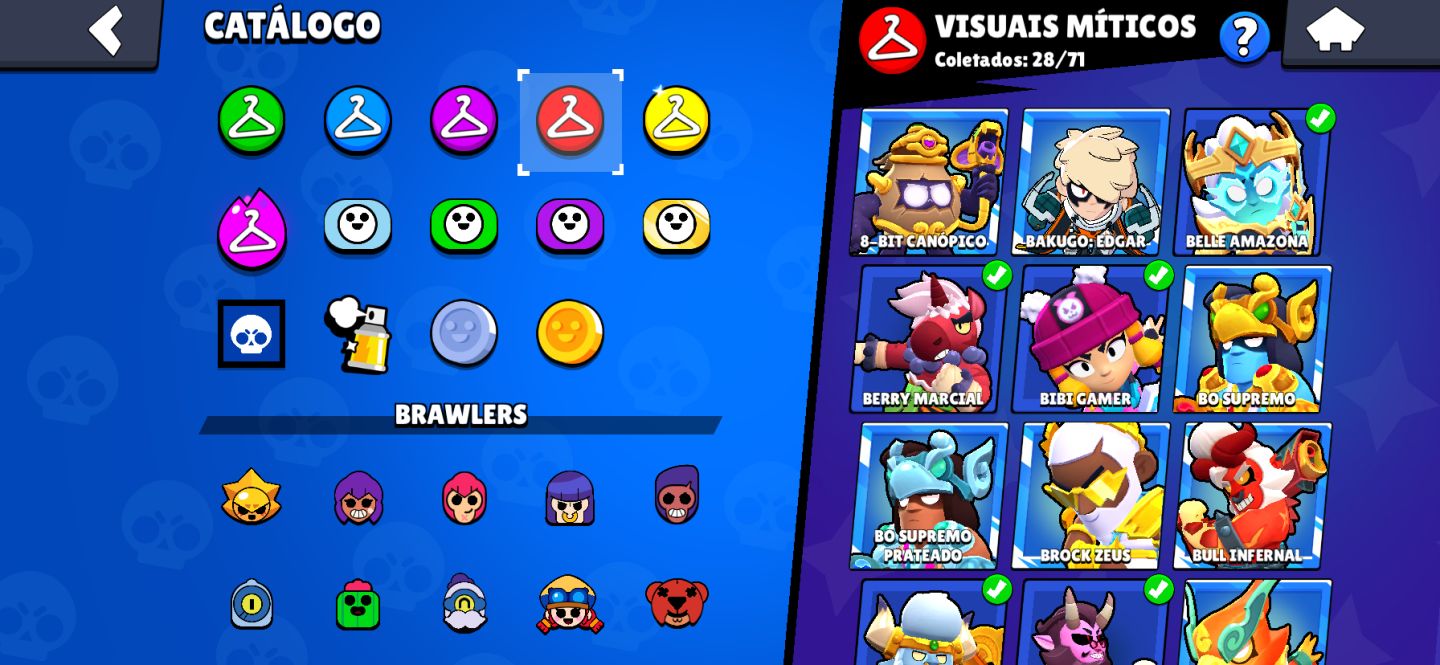 TODOS BRAWLERS KAZE STEAMPUNK. CONTA BRAWL MUITAS SKINS.