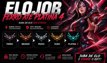 ELO JOB LEAGUE OF LEGENDS - DO FERRO ATÉ O PLATINA - ENTREGA RÁPIDA