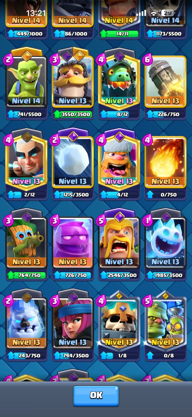 CONTA DE CLASH ROYAL 10.6K TROFÉUS COM TODAS CARTA UPADA E EVO!