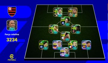 Conta de efootball competitiva, força 3240+