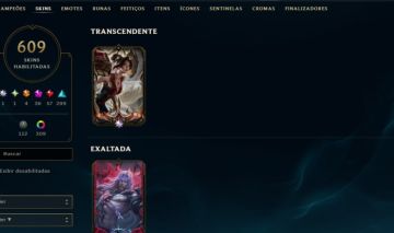Conta LOL com mais de 600 skins