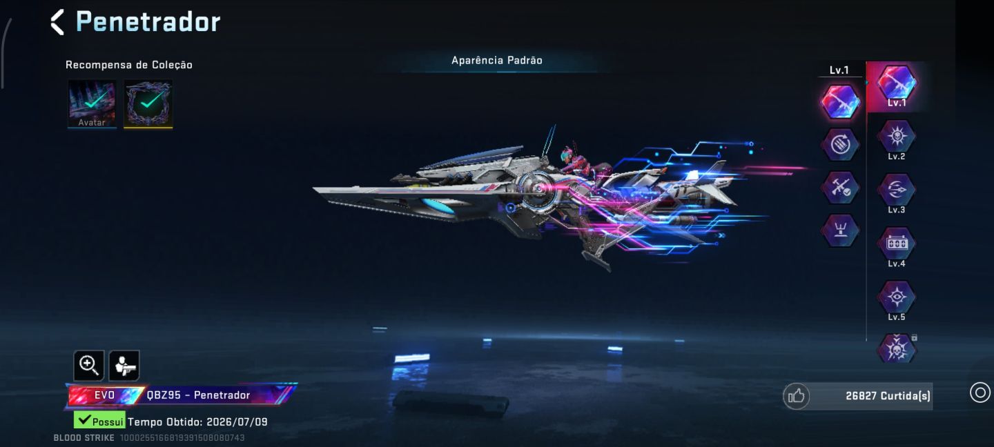 Conta de Blood strike com 8 eternos e 2 evoluídas