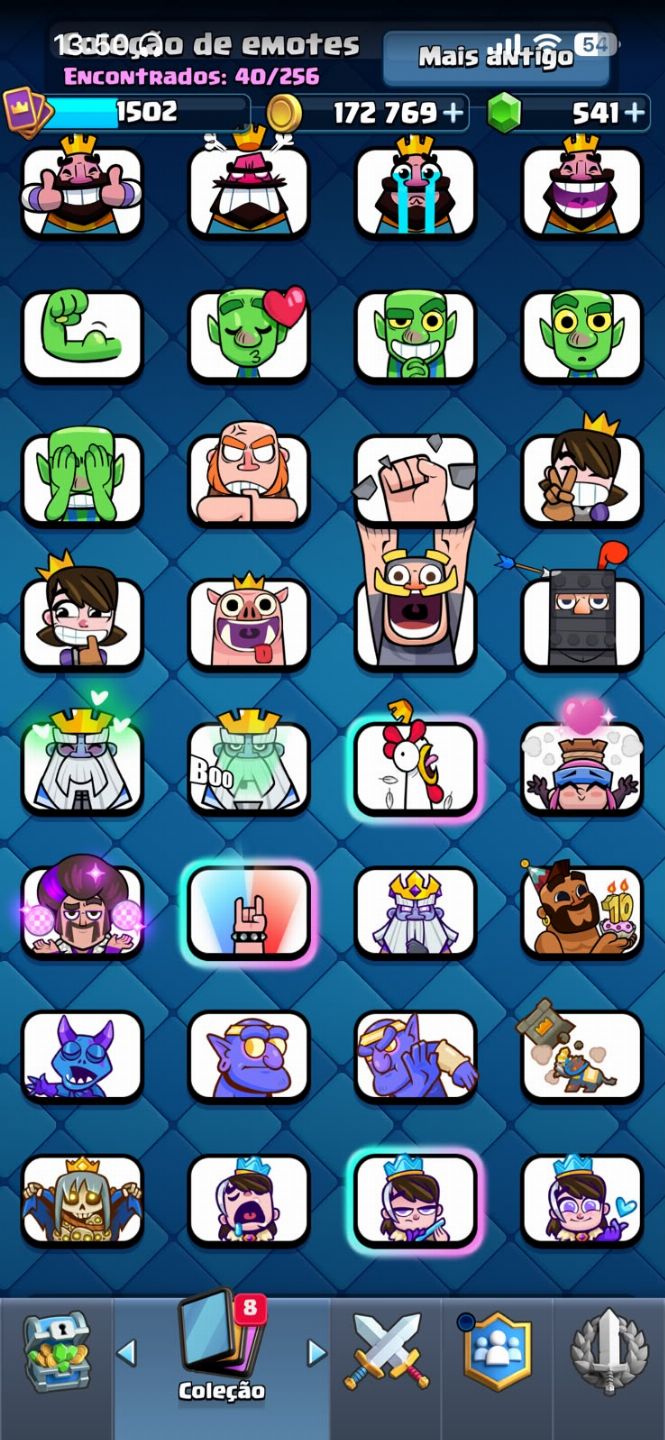 Conta de Clash royale com muitas cartas upadas e EVOS