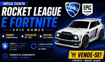 CONTA ROCKET LEAGUE + FORTNITE | FENNEC TITÂNIO BRANCO |TÍTULOS OG |FULL ACESSO