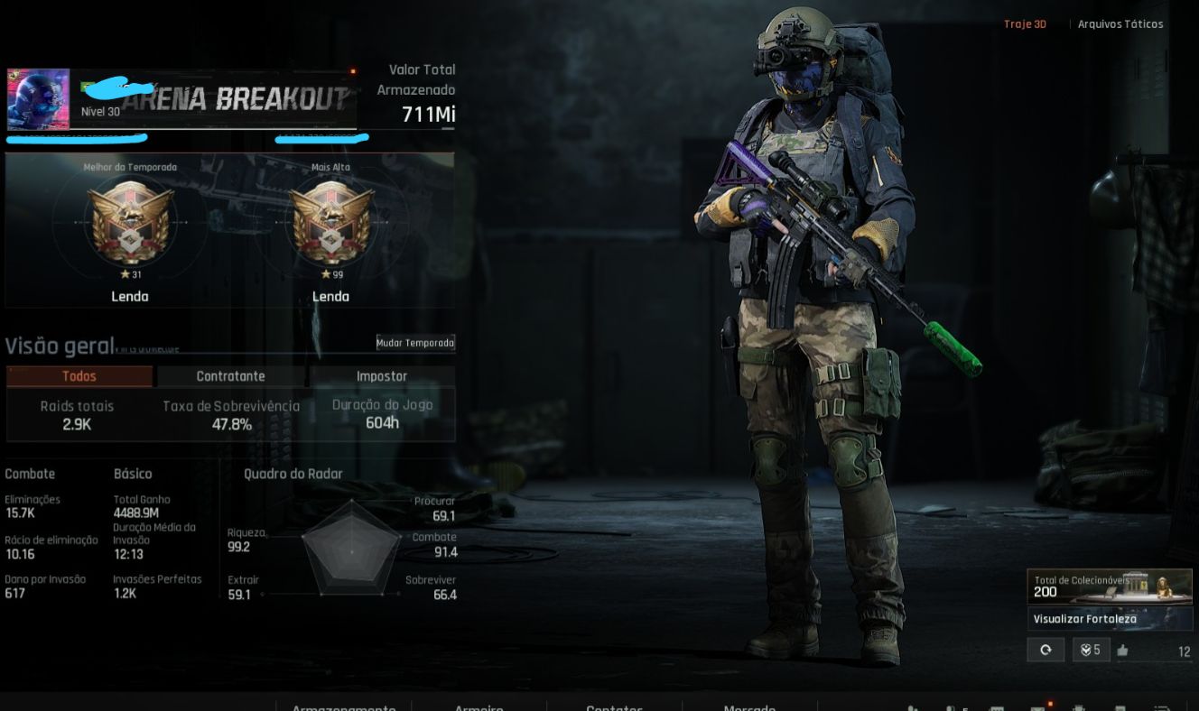 Conta arena breakout infinit 711M DE STASH FULL