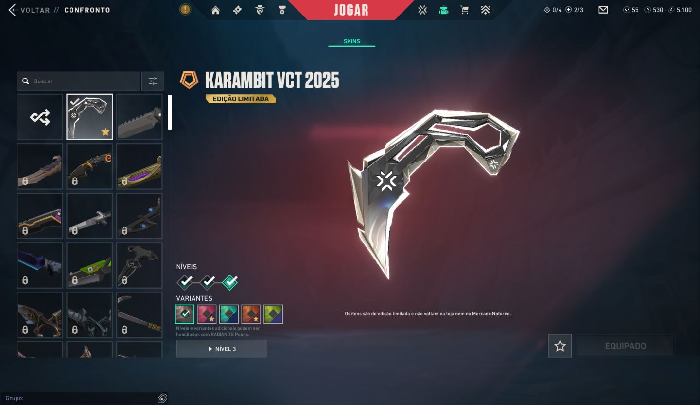 Conta Valorant full agentecom nv 314 peak imortal 2, 3 skins.