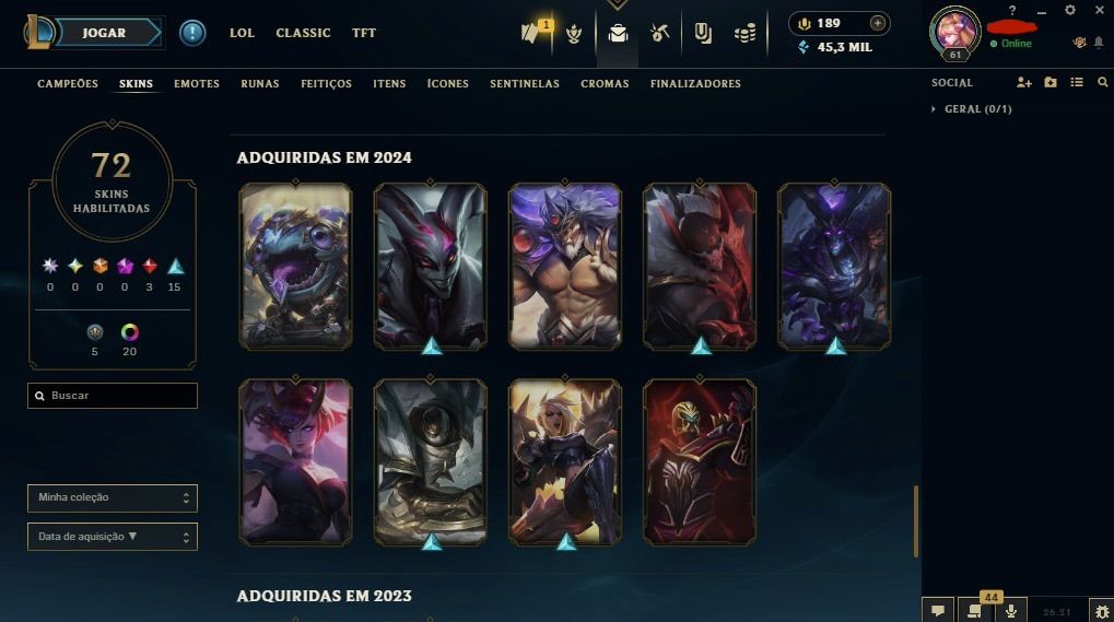 Conta main sup peel | elo : diamante 4 com 77% de WR !
