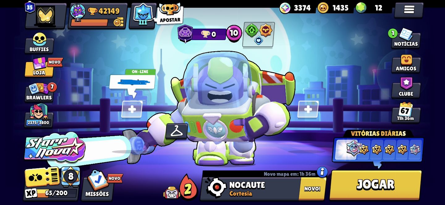 CONTA BRAWL STARS 42K TROFÉUS 35 Prestígios | 4 Skins Lendárias |