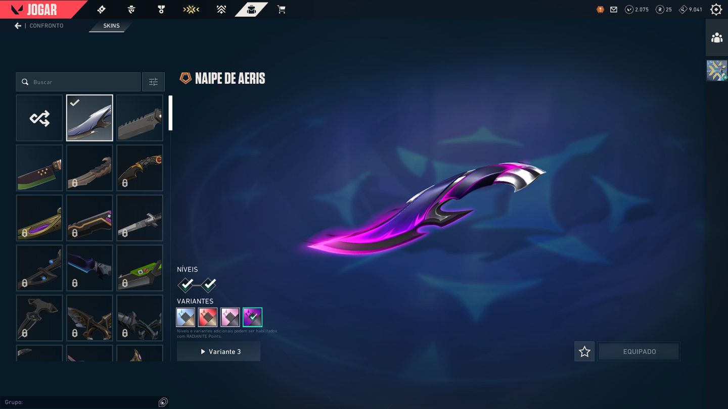 Conta valorant com skins e 2075 vp points