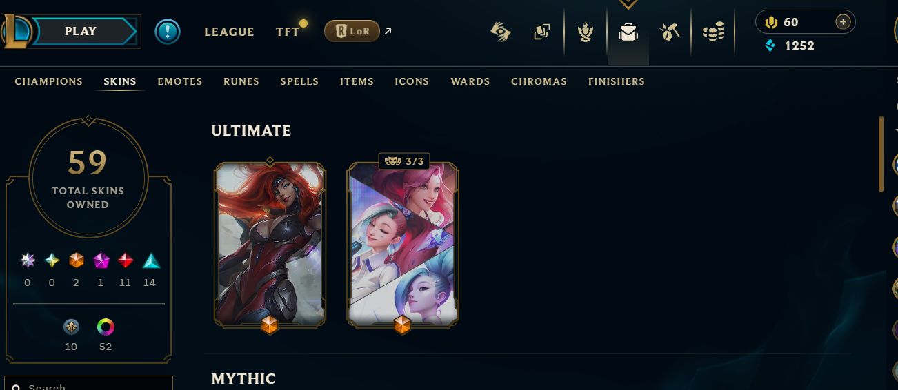 CONTA LOL MESTRE / SKINS SELECIONDAS / FULL ACESSO AOS DADOS / LV 148