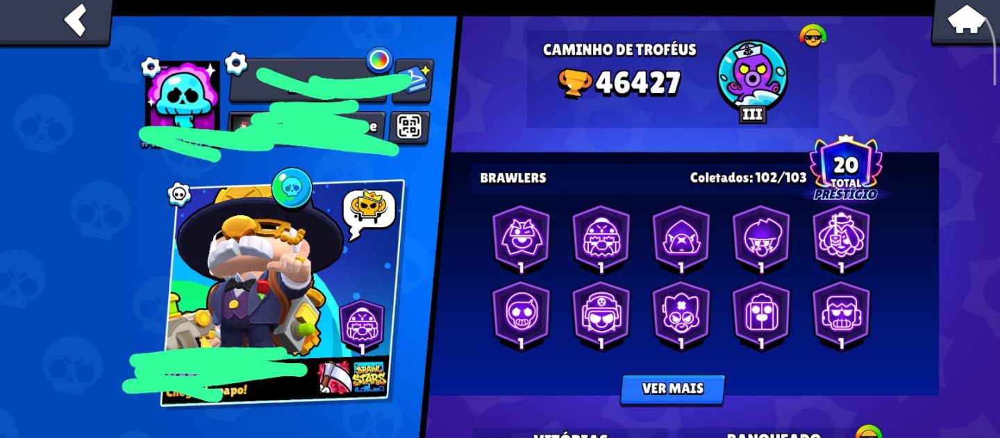 Vende se conta de Brawl Stars, bem gemada, com várias skins, mais de 10 passes.