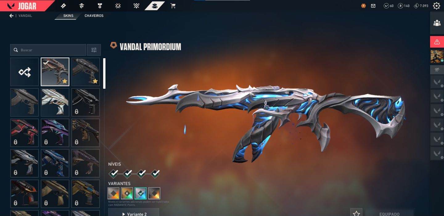 Valorant conta skins, upada