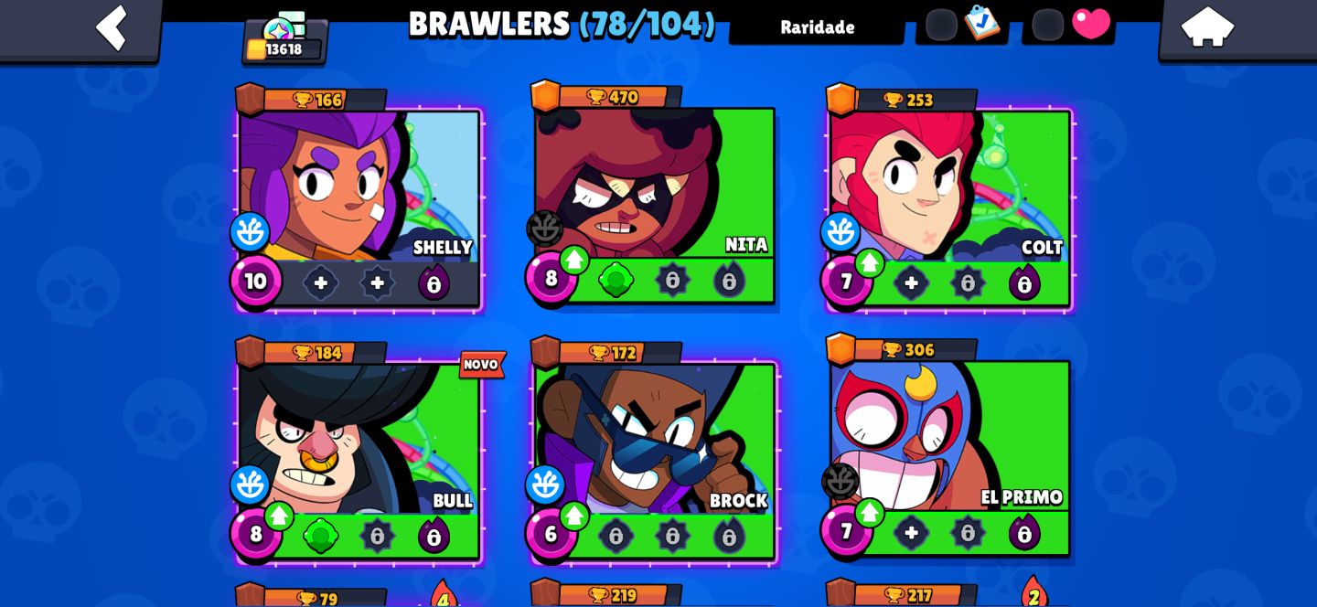Conta de Braw Stars, 78 brawlers