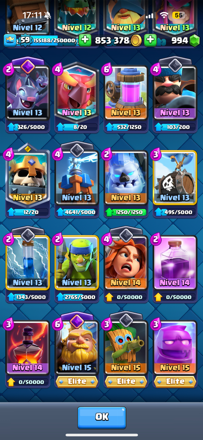 Conta Clash Royale conta com o máximo de troféus possível (9000)