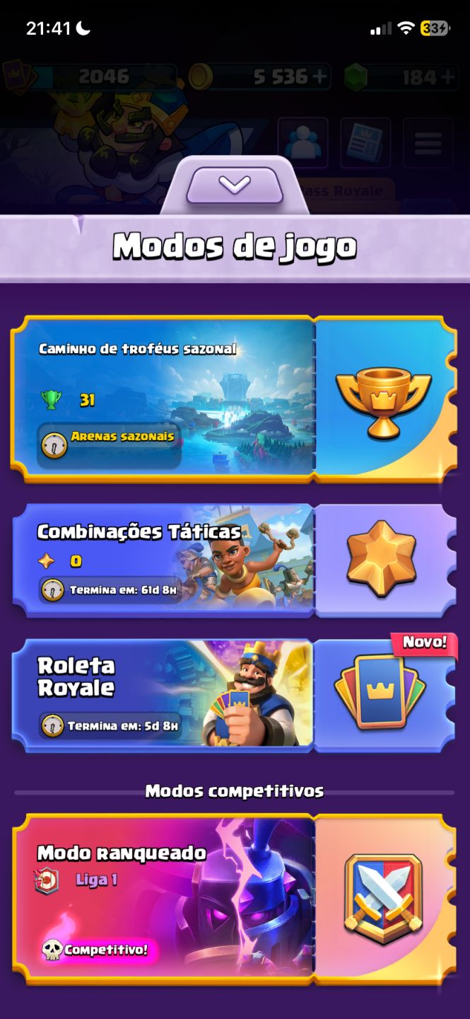 CONTA DE CLASH ROYALE MUITO FULL