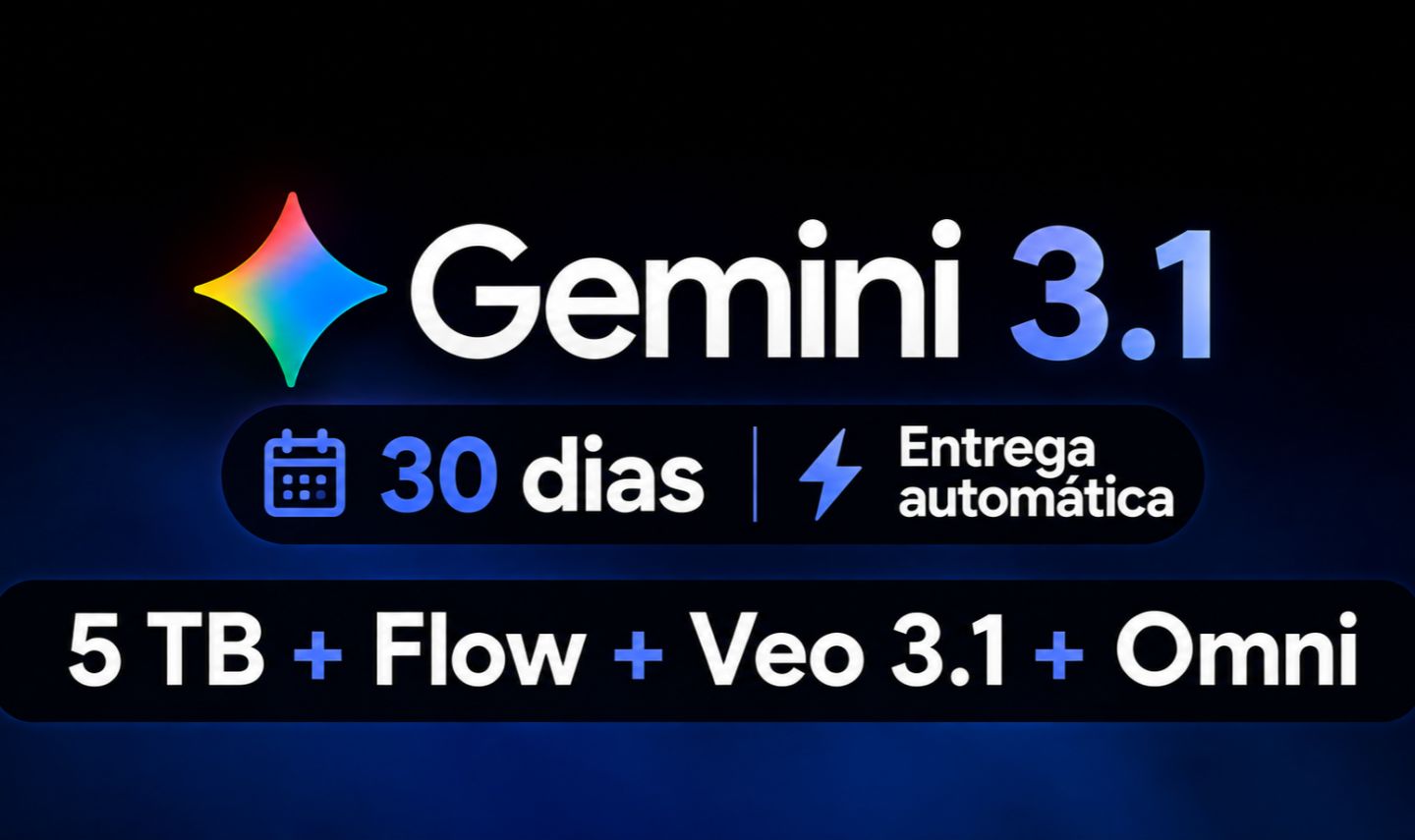 Gemini 3.1 Pro + 5TB + Veo 3.1 + Flow + Omni Flash - 30 Dias +ENTREGA AUTOMATICA