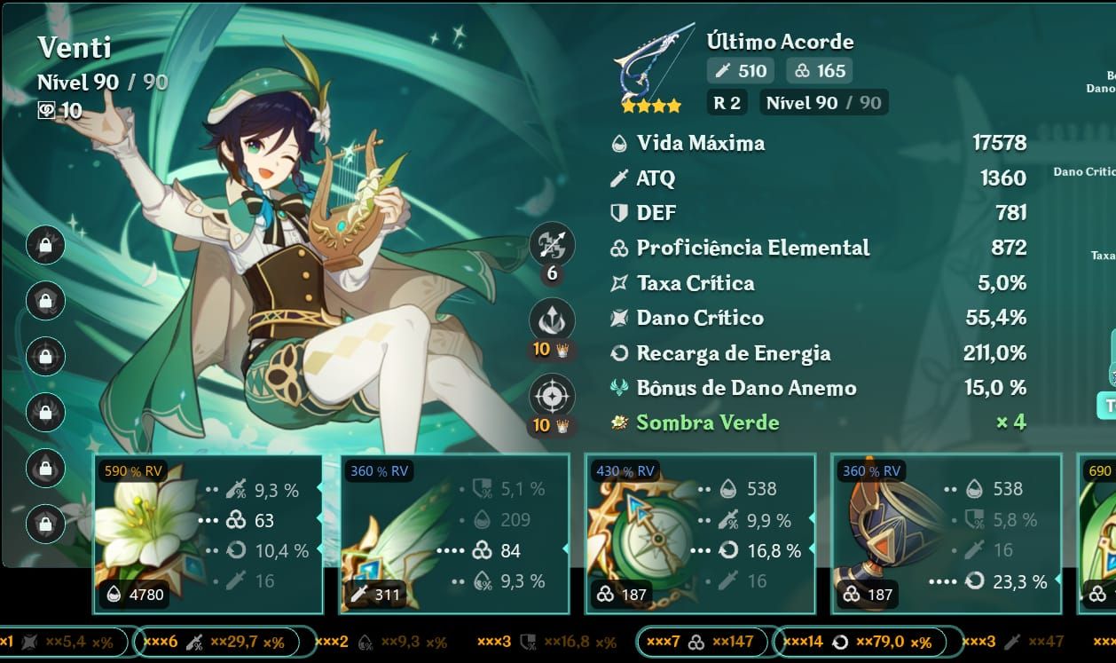CONTA GENSHIN TODOS OS ARCONTES ENDGAME