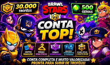 Conta Brawl Stars 40K Troféus + 500 Gemas | Muitas Skins Épicas | Conta TOP!