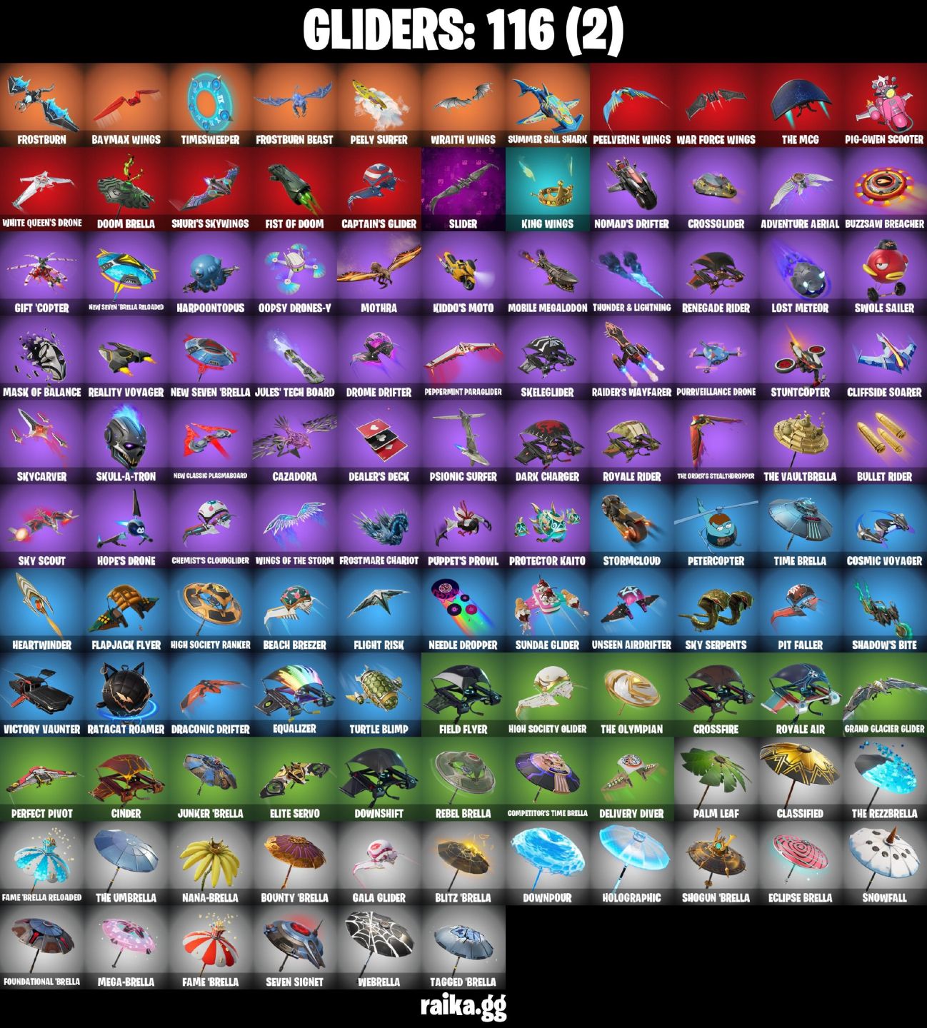 84 Skins - spektra knight, blackheart, emma frost, santa dogg, 1550 vbucks