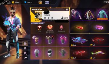 CONTA FREE FIRE GEMADA COM PRIMEIRO QUARTO E QUINTO PASSE PÉ DESCALÇO PRIME 8