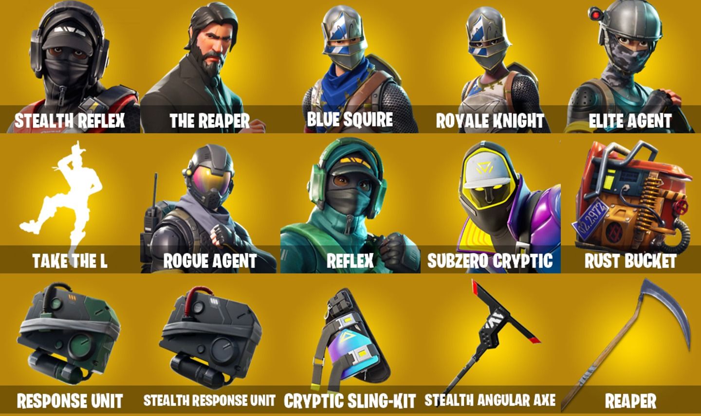 Conta Fortnite OG com Reflexo Furtivo | S2 Cavaleiros | S3 Ceifador e 72 Skins.