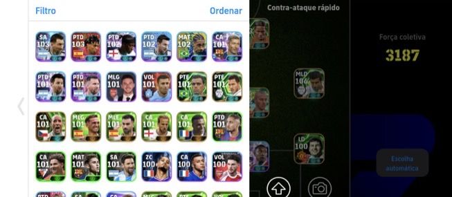 Conta efootball 3192 força / jogadores 106+