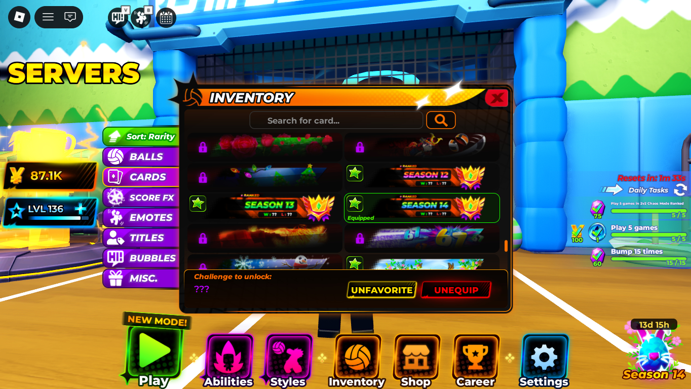 Conta de volleyball legends com [ TSH + AKARI + ENCHO + SANJU ] level + 130