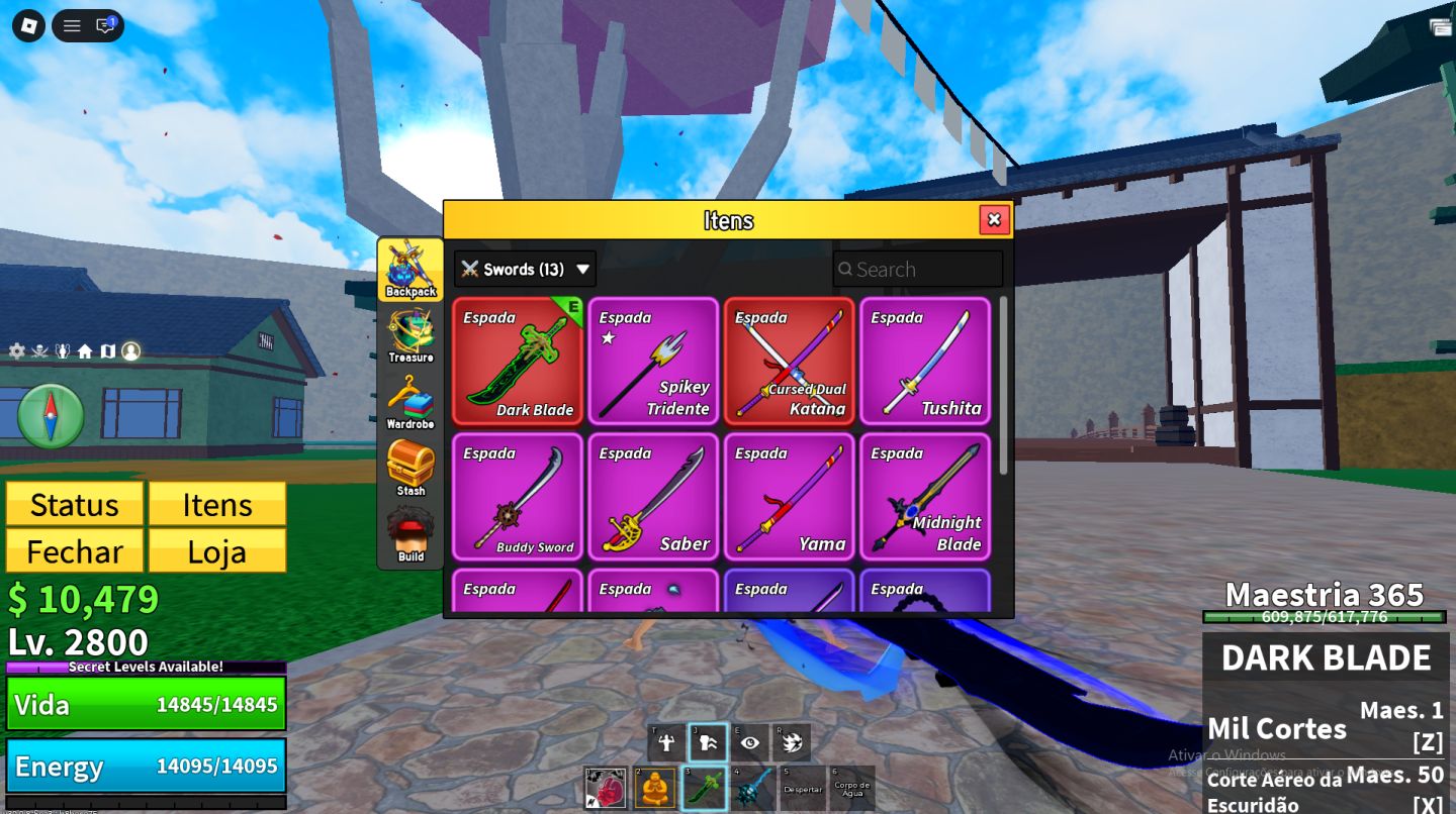 Conta de Blox fruits Completa com Dark blade, Gamepass, Raças v4 3,3m de Bounty