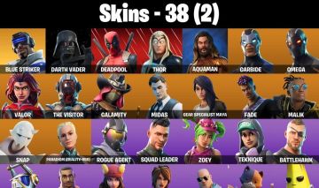 CONTA FORTNITE COM MIDAS DOURADO, OMEGA, DEADPOOL, TUBARÃO-MAKO E 38 SKINS!