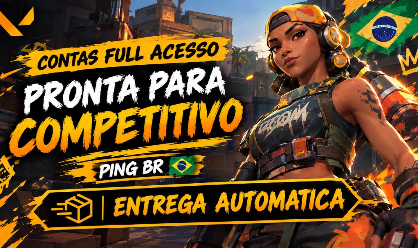 Conta Valorant Pronta para Competitivo, Full Acesso, Level 20, Server BR, Smurf