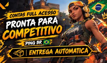 Conta Valorant Pronta para Competitivo, Full Acesso, Level 20, Server BR, Smurf