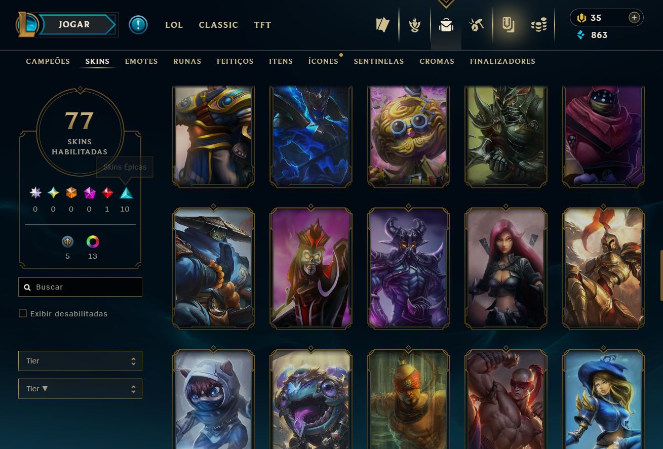 [ACESSO IMEDIATO] Ouro IV MD5 77 Skins 60 PDL