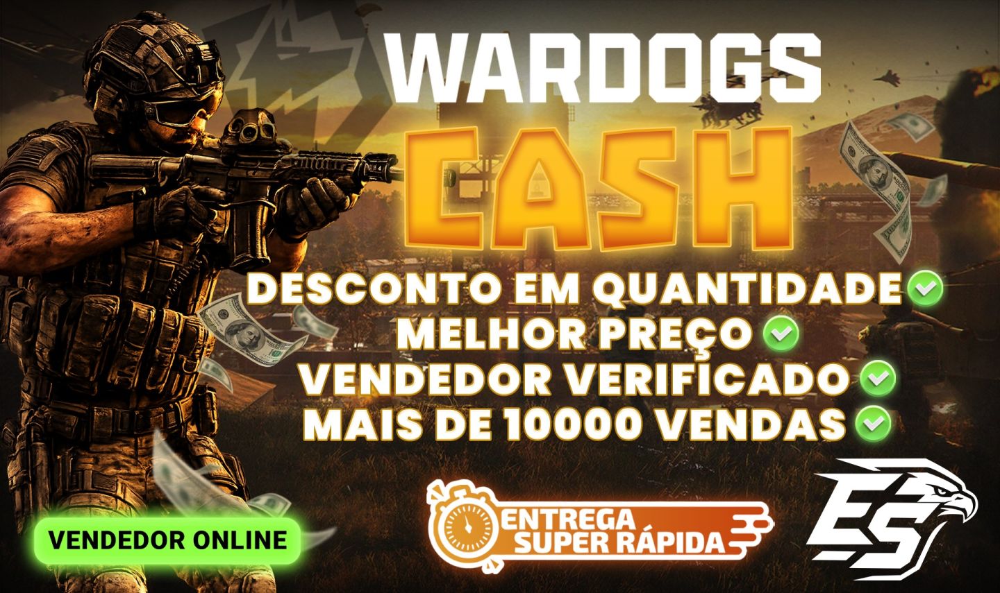 Wardogs Season 2- CASH - DINHEIRO - Entrega Rápida, não logamos em sua conta!!