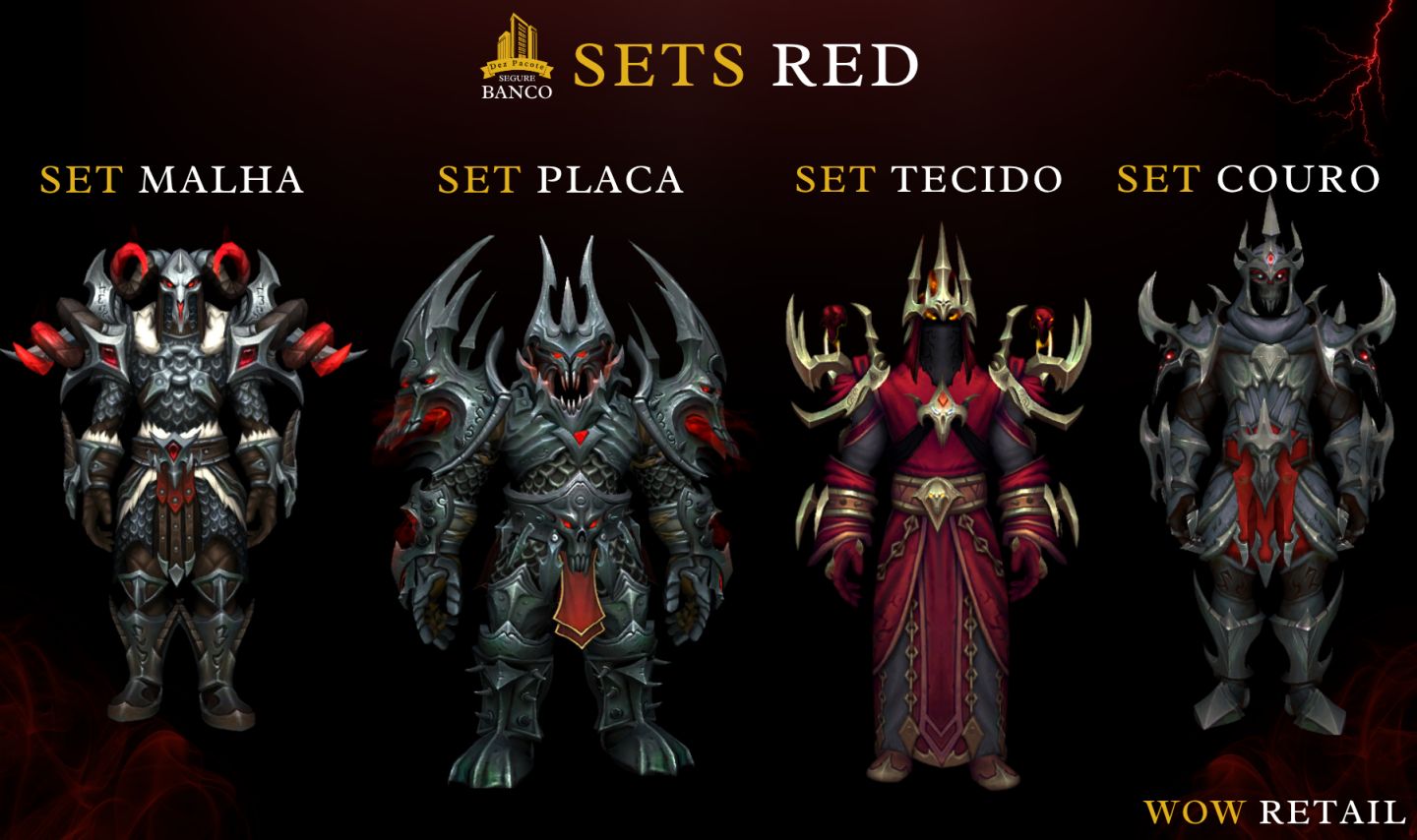 World of Warcraft - (Skins Transmogs) Armaduras - WoW RETAIL