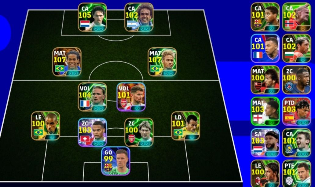 Conta Efootball | 3180 FC | Ronaldinho 107 | Neymar 107 | Konami ID