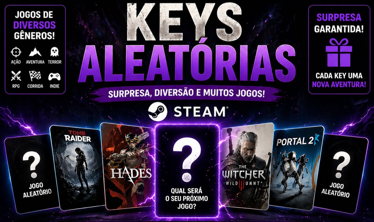 STEAM KEYS ALEATORIAS+JOGOS ACIMA DO VALOR!!