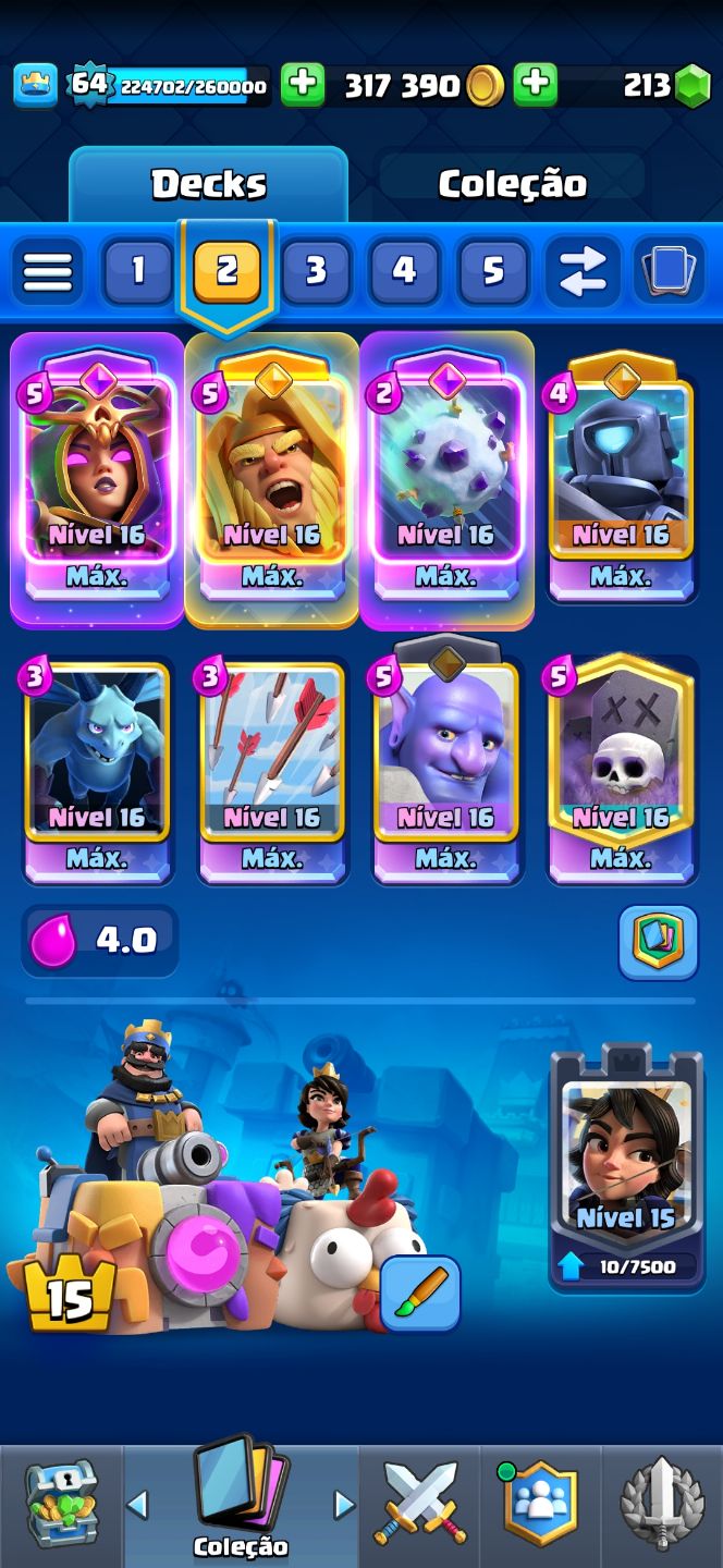 Conta de Clash royale arena 33 deck full