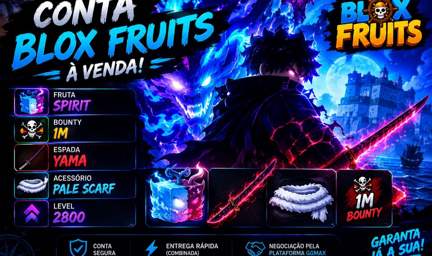 Conta Blox Fruits com Spirit + 2.5M de Bounty e muito mais!
