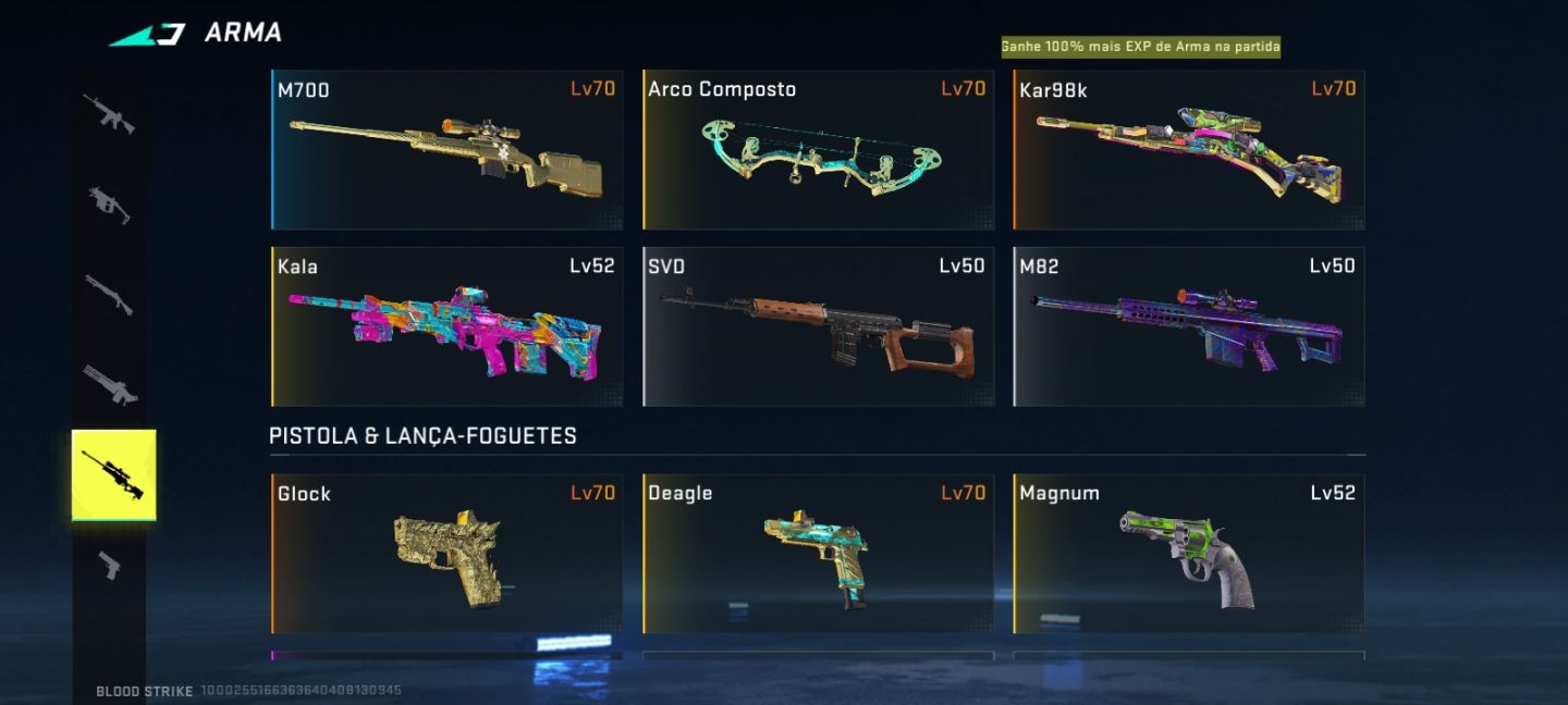 PRA SAIR RÁPIDO!! Conta Blood com 30+ skins de armas de abate