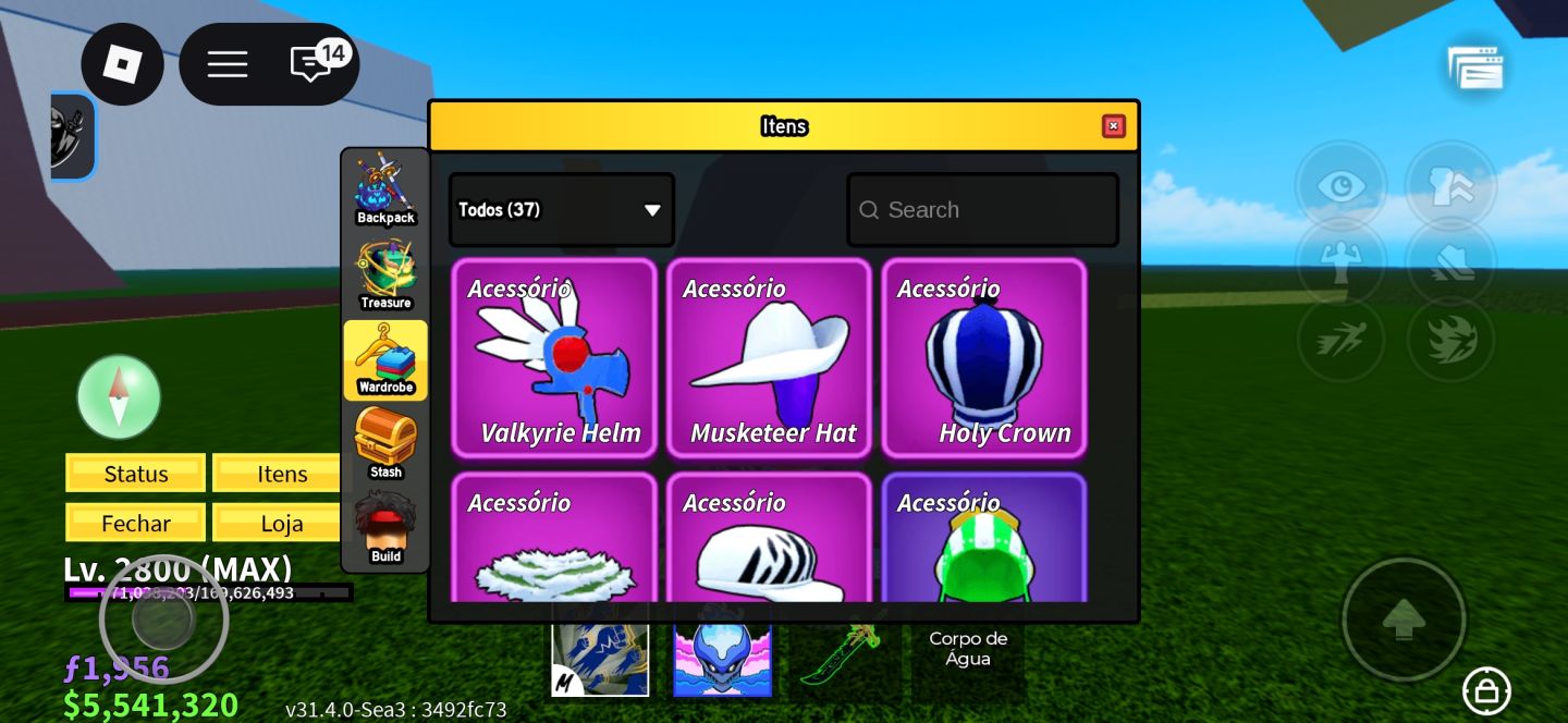 CONTA BLOX FRUITS COM ICE PERM, DARK BLADE E 3 STORAGES FRUTAS E ETC