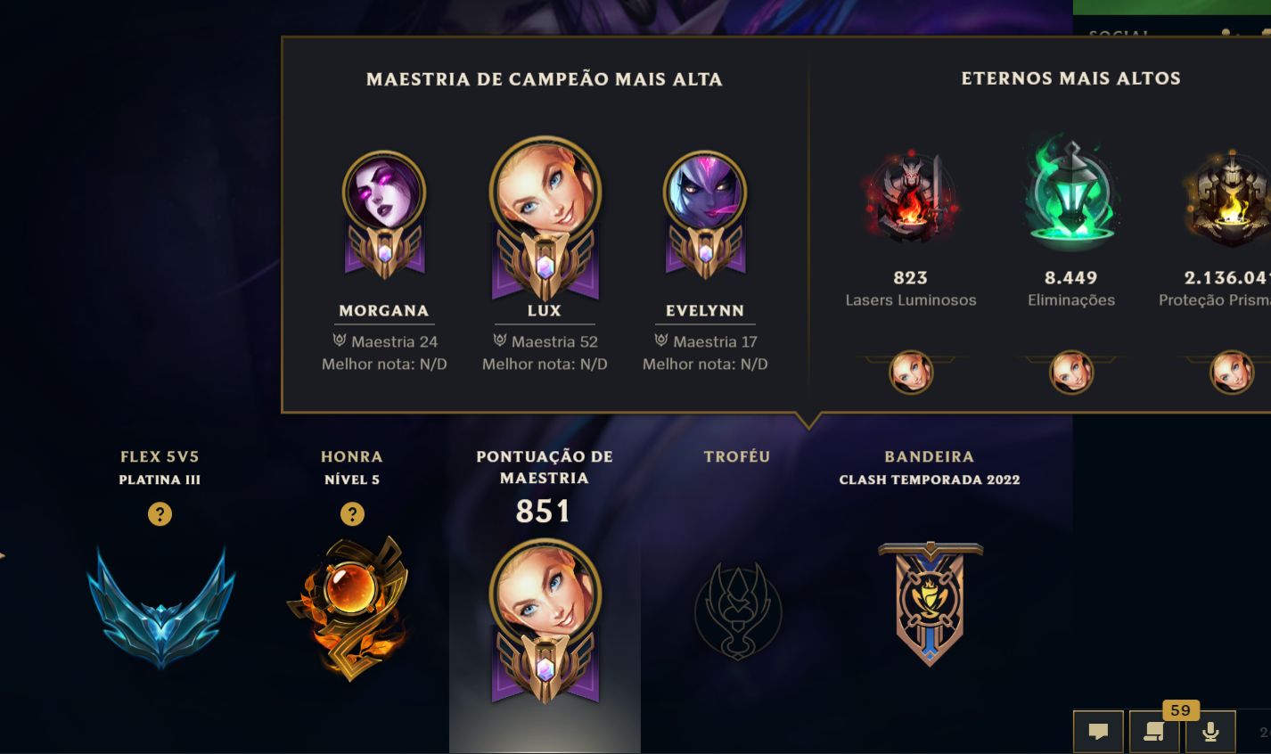 Conta de LoL, Platina IV Flex