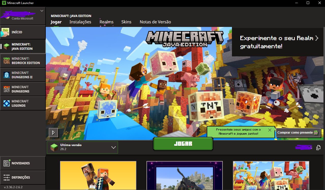 CONTA MINECRAFT FULL ACESSO (JAVA & BEDROOCK )