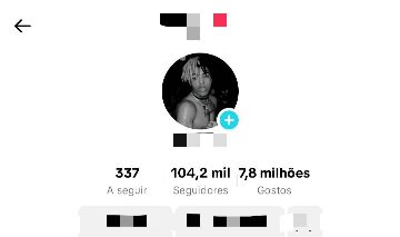 Conta tiktok de +104k de seguidores.